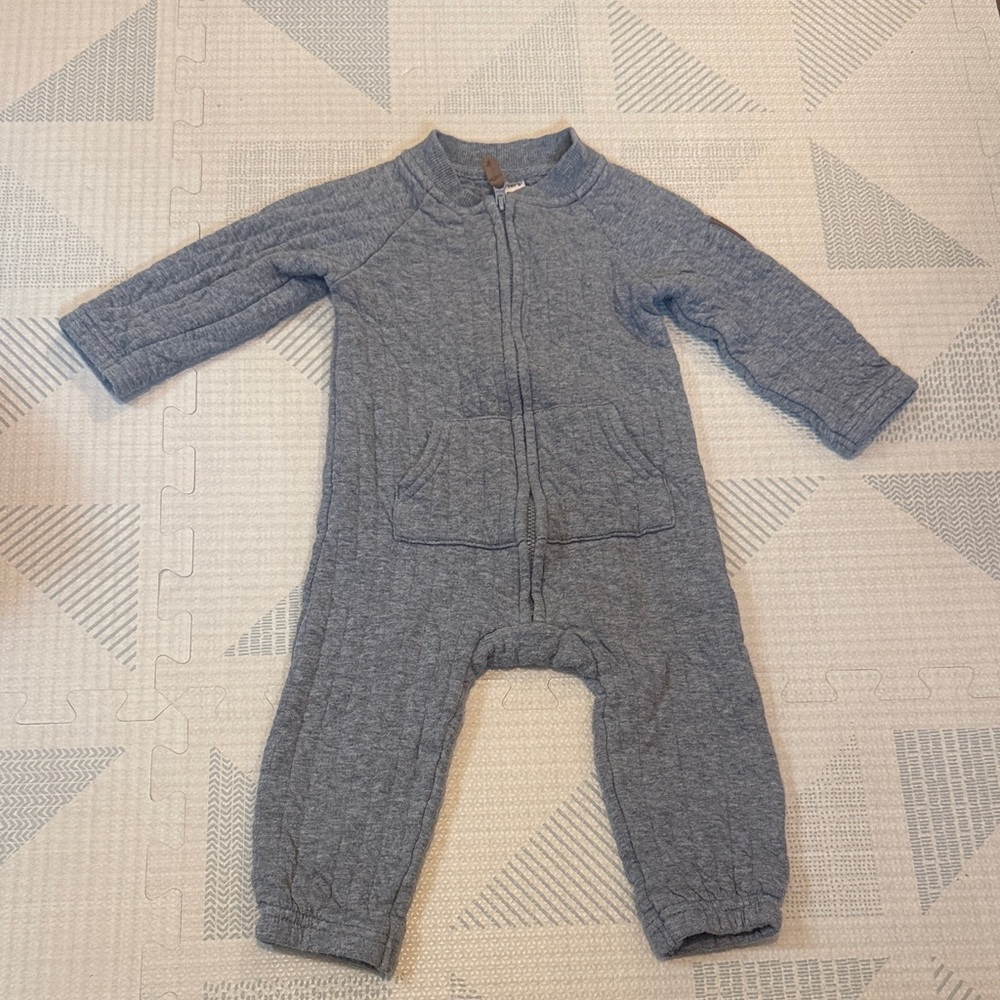 Carter's Quilted Gray One Piece Footie